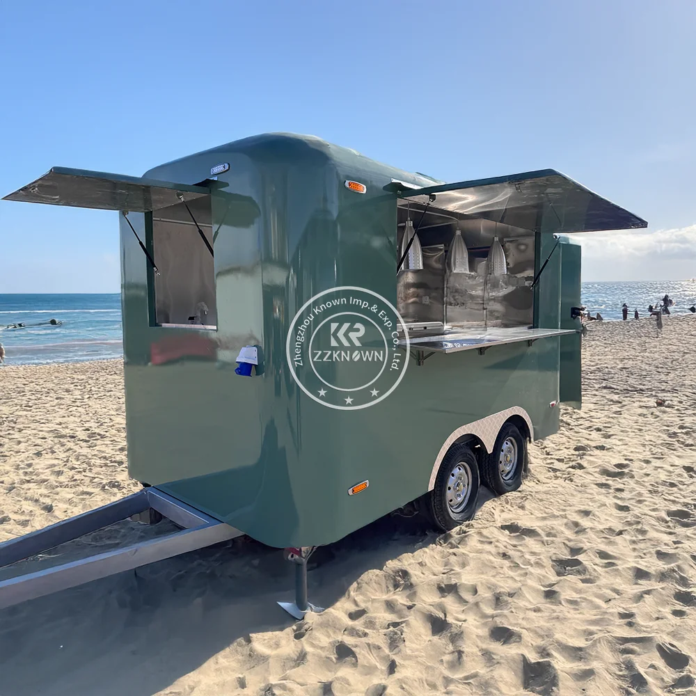 Mobile Pizza Truck Trailer USA With Kitchen Customized Concession Food Bar Trailer Street Ice Cream Pizza Coffee Trailer