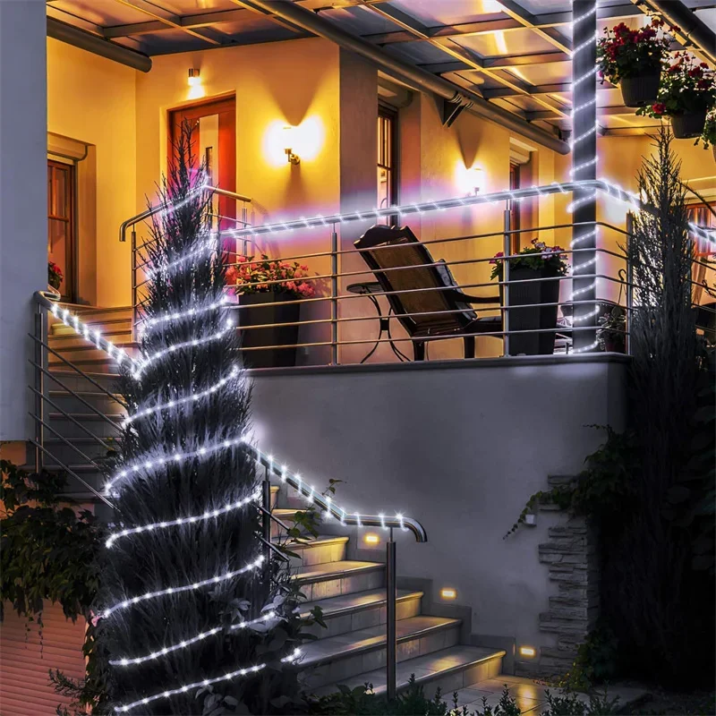 7M/12M/22M/32m Outdoor Solar Rohr Seil Led Licht Garten Weihnachten Dekoration fee String Licht Hochzeit Im Freien Party Led Lampe – Detail 12