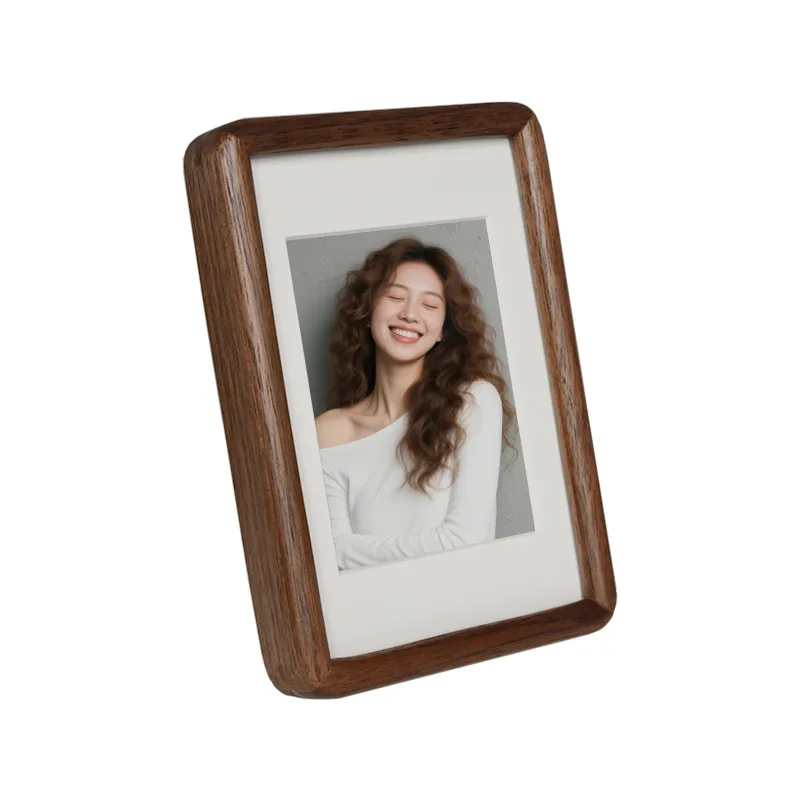 Black Walnut Solid Wood Picture Frame High-Quality Round Corner Display Frame for 6-Inch Photos Cherry Wood Art Frame Home Decor