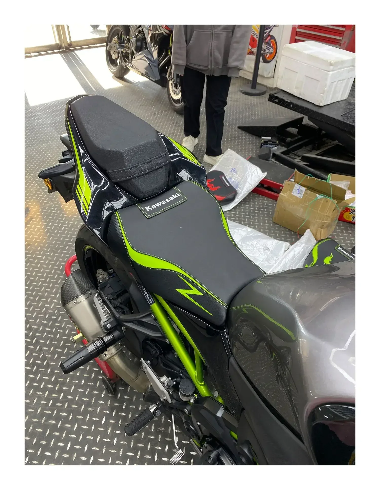 Voor Kawasaki Z900 aangepast met verhoogd zitkussen zacht en comfortabel leer waterdicht antislip Z900motoraccessoires