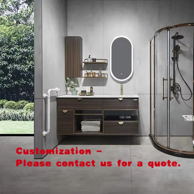 custom.Modern Luxury Floating Sink Vanity Bathroom Cabinet Set Apartments and Hotels