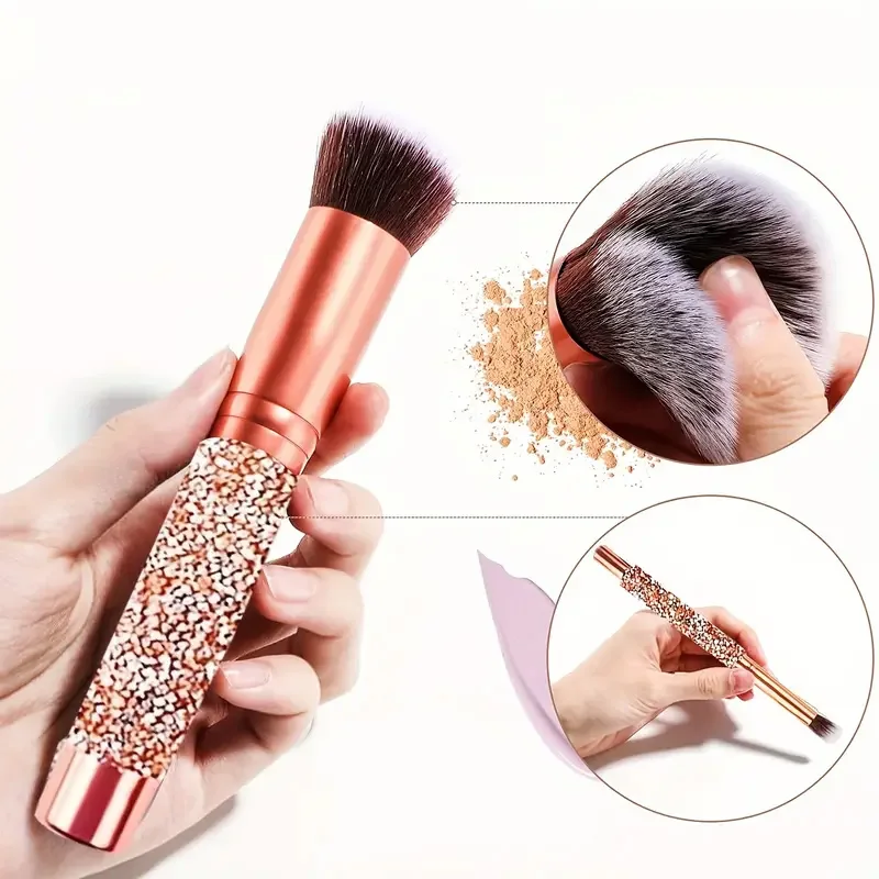 Premium Makeup Brushes Sets, Crystal Glitter Brush, Powder Blush, Concealer, Blending Eyeshadow, 10Pcs