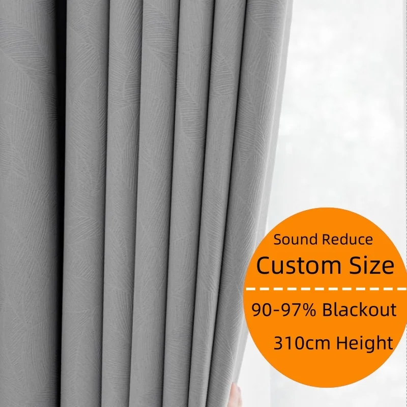 

310cm High Living Room Curtain Sound Reduce Bedroom Window Curtains Thermal Insulated Energy Saving Drapes