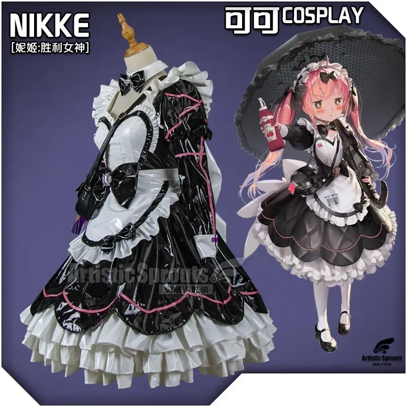 Nikke Cacau Cosplay Traje para Mulheres, Uniforme de Halloween, Cocorella Cosplay, Uniforme de combate bonito, Vestido Lolita