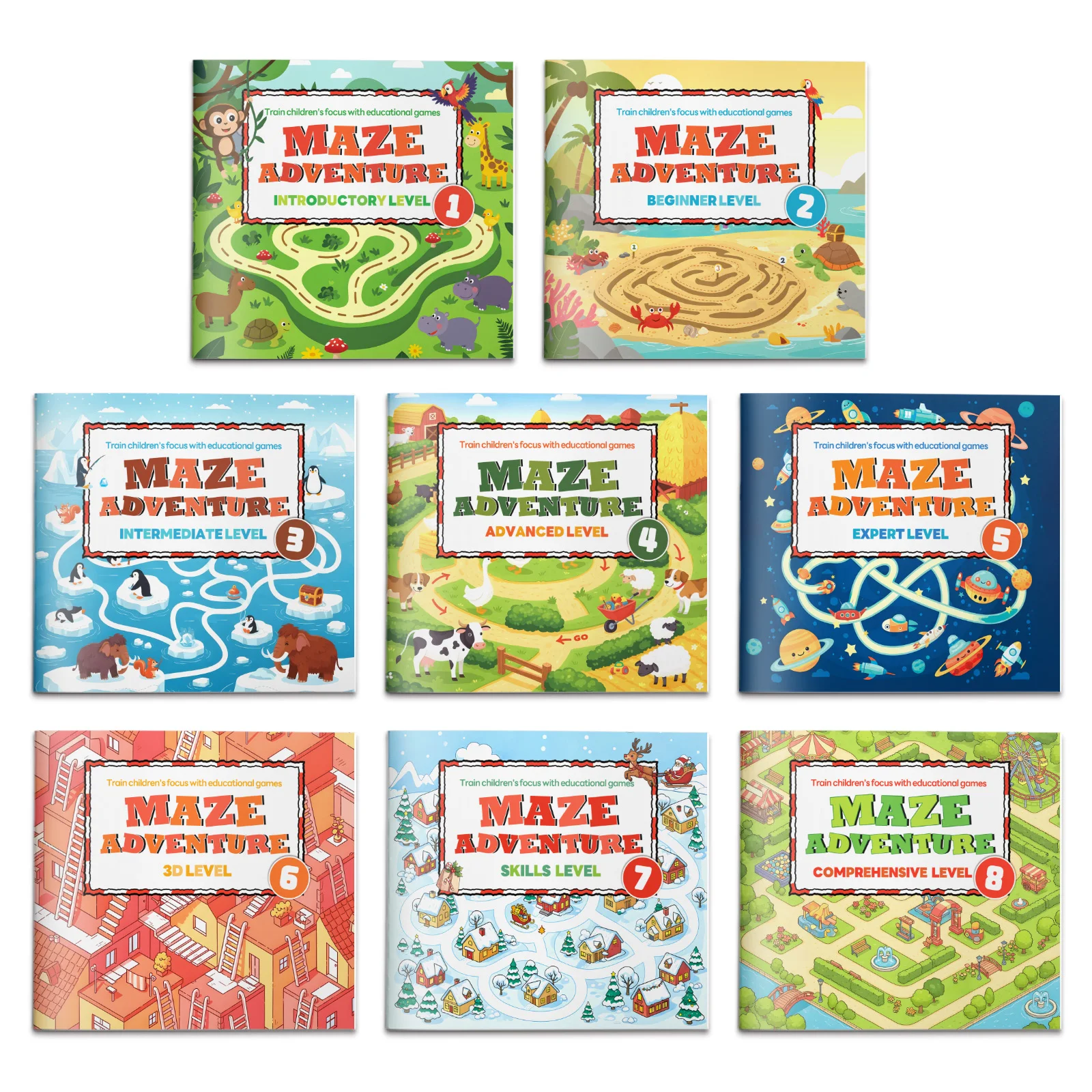 Kids Early Education Maze Game Book, Fun Brain Training, Improve Concentration & Logical Thinking, Cultivate Fine Motor Skills