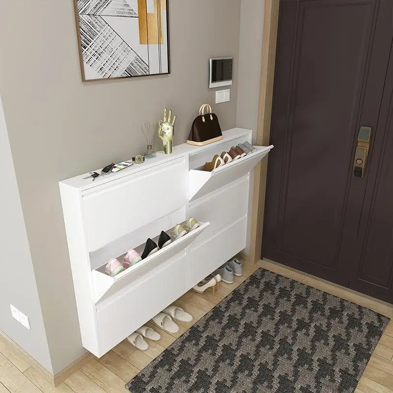 Household steel shoe cabinet, ultra-thin storage cabinet