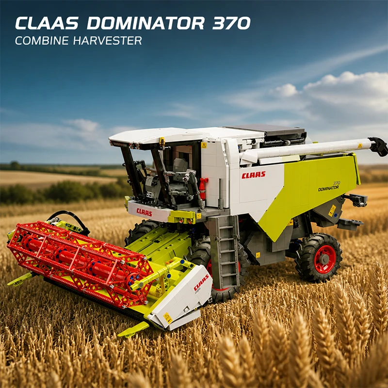 1:17 CLAAS Dominator 370 with Motor Technicial Building Blocks Combine Harvester Brick Model Kit Adults DIY Gift 4567PCS
