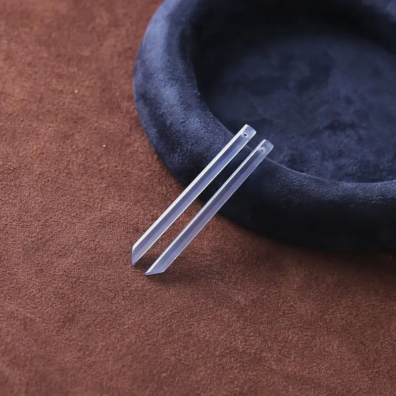 天然シモファーンブレードペンダント：シルバーブルーのチャトヤント宝石ジュエリー、ミニマリストやクリスタル愛好家向け 56x4x3mm-3.3g