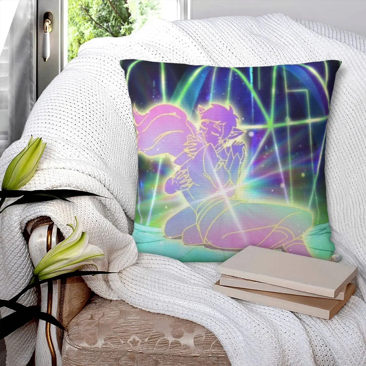 Catradora Rainbow Kiss Square Pillowcase Pillow Cover Polyester Cushion Zip Decorative Comfort Throw Pillow for Home Bedroom