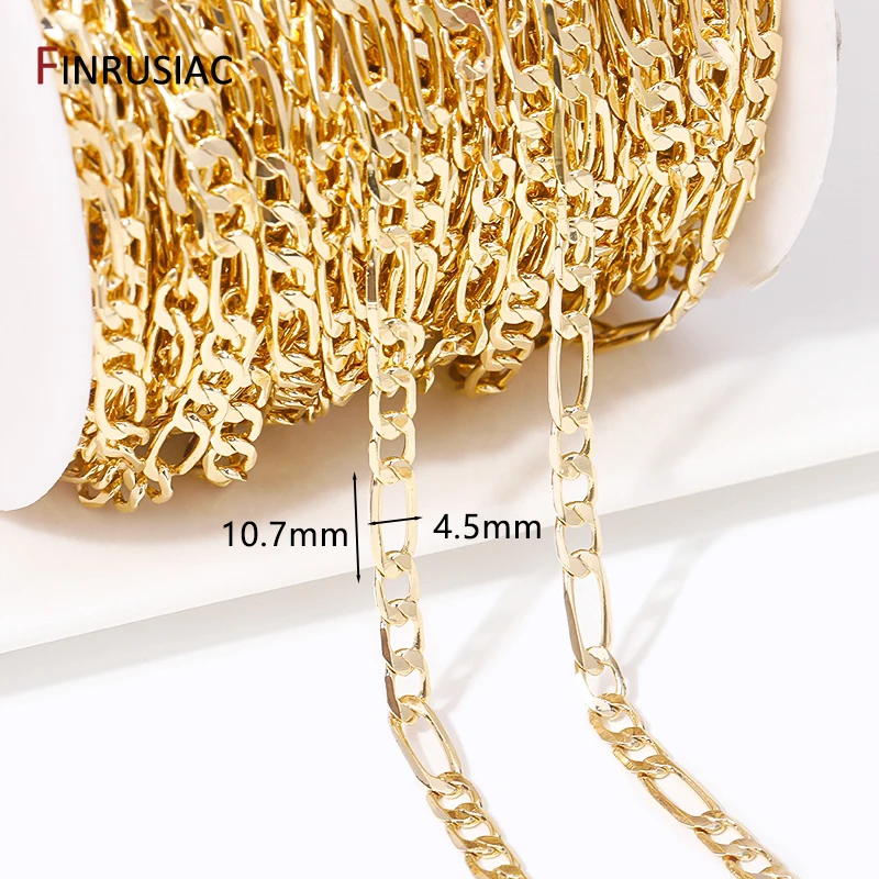 14K Vergoldete Ketten für Schmuckherstellung Messing Metall Goldkette Großhandel DIY Halskette Armband Zubehör Handgemachte Bastelbedarf