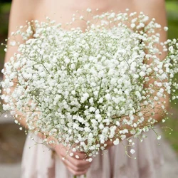 90Heads 52cm White Babys Breath Flowers Artificial Flowers Plastic Gypsophila DIY Floral Bouquets Arrangement Wedding Home Decor