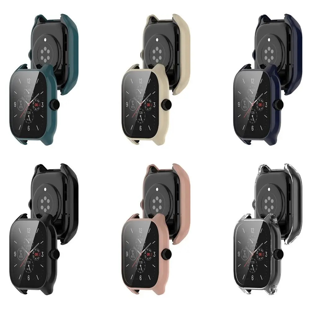 Hard Shell Full Coverage PC Shell Screen Protector Case Tempered Cover For Amazfit GTS 4