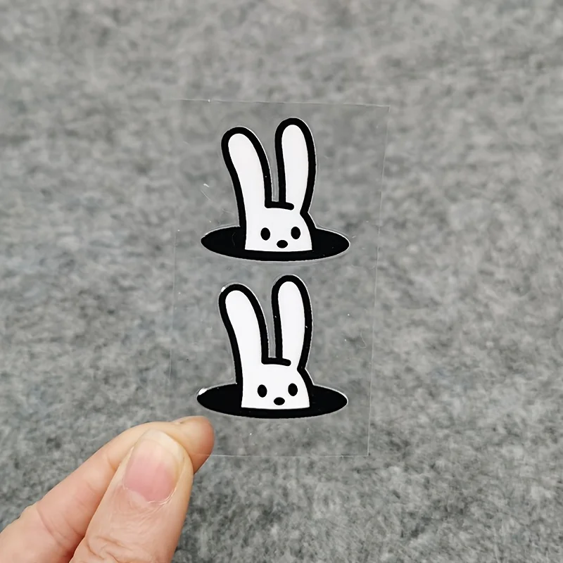 AliExpress NONE 2PCS/SET Cute Black & White Bunny Waterproof Stickers Removable Decals for Bike Laptop Phone Case Decor