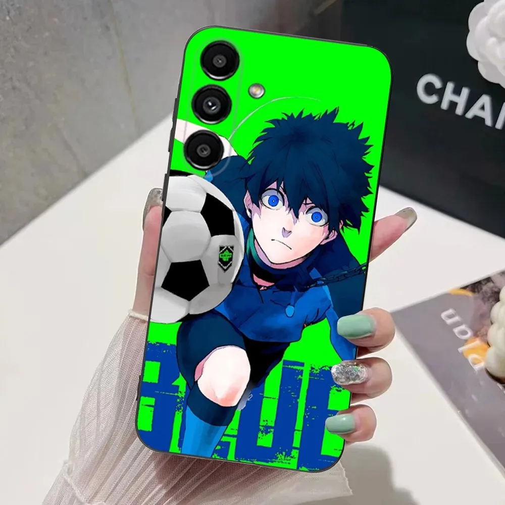 BLUE L-LOCK Anime Phone Case For Samsung S24,S21,S22,S23,S30,Ultra,S20,Plus,Fe,Lite,Note,10,9,5G Black Soft Cover