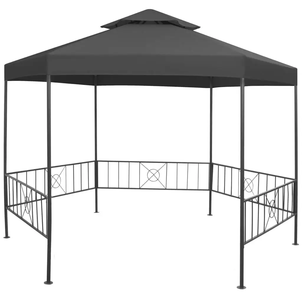 Outdoor Garden Gazebo 127.2x108.3x104.3 cm - Anthracite Canopy for Patio, Deck, and Backyard