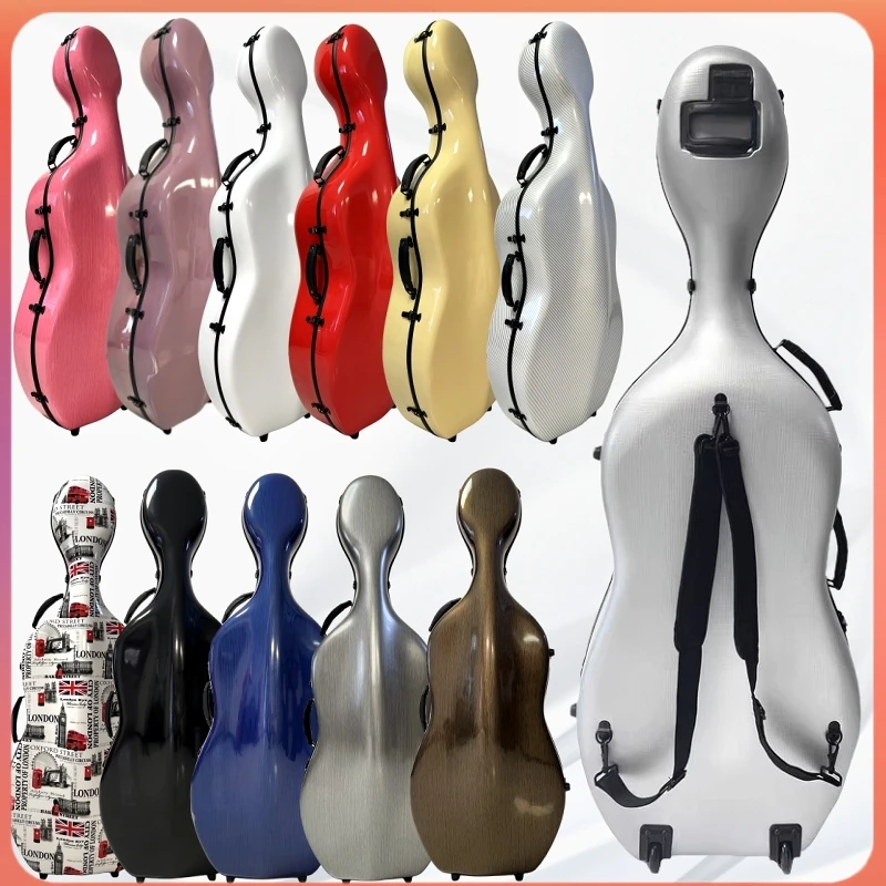 3/4 4/4 Cello Case Carbon fiber shockproof backpack Strong Light 3.5kg Protect cello Hard box