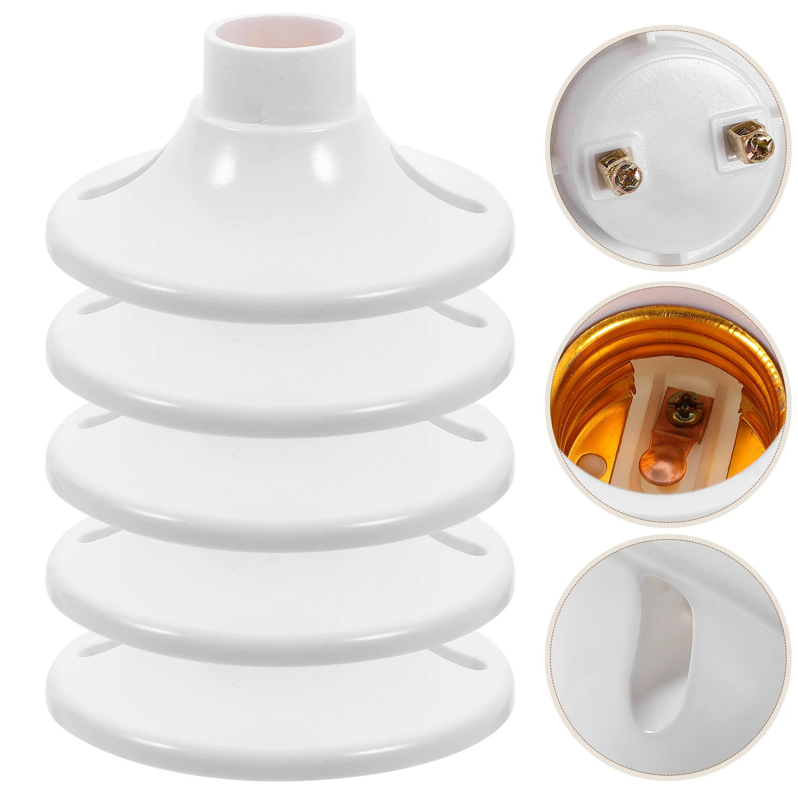 10 قطعة E27 مقبس الإضاءة قاعدة سعة كبيرة آمنة طويلة الأمد تصميم مسطح أجزاء المصباح لصنع مصابيح ضوء السقف المناسب #5