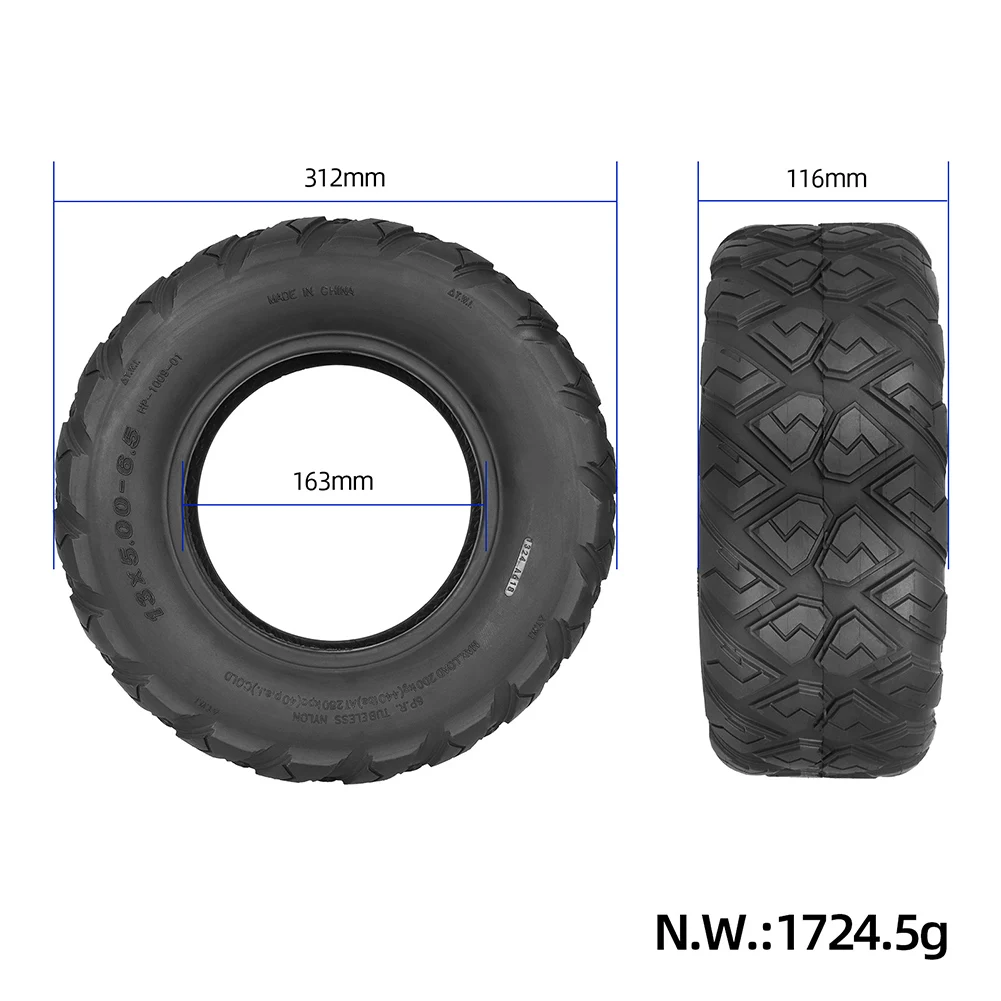 13 Inch 13x5.00-6.5 For Beach Bike Go Kart Electric Scooter Tire Tubeless Tyre For E-Scooter Off Road Vacuum Tire Wear-Resisting