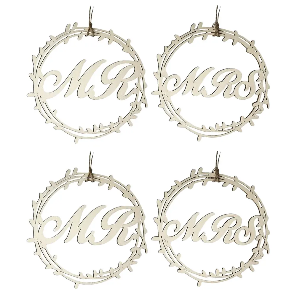 

Wooden Wedding Decor Set LightWeight EcoFriendly BrideGroom Chair Pendant Hanging Ornament Unique Design Craftsmanship