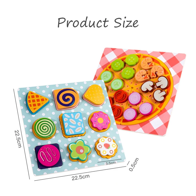 Children Simulation Food Kitchen Toy Pizza Cookies Pretend Play Jigsaw Puzzle Game Educational Learning Toys For Kids Girls Gift
