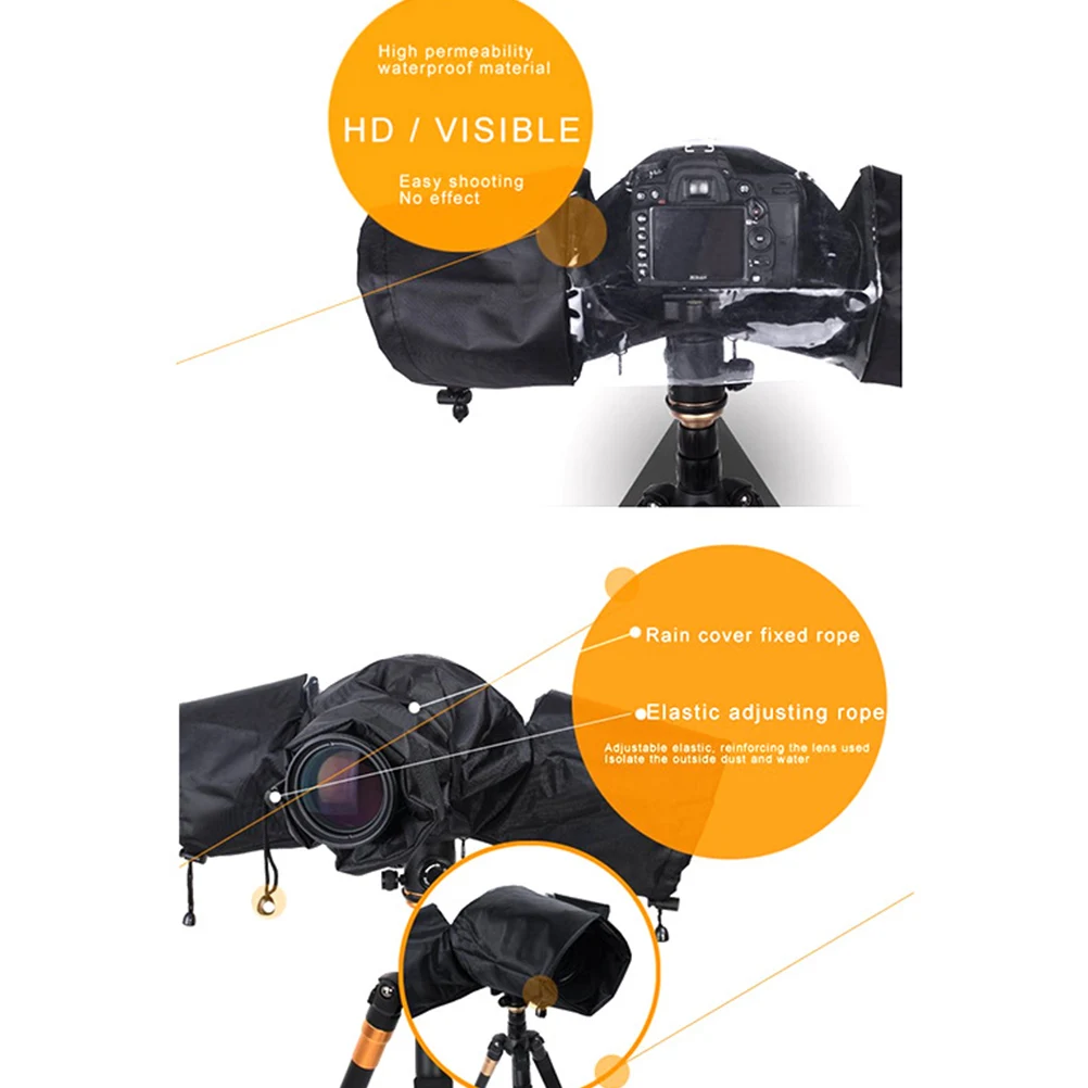 

Camera Rain Cover Waterproof Protective Lens Shield Long Focus Tripod Compatible Dustproof Camera Bag Outdoor Gear