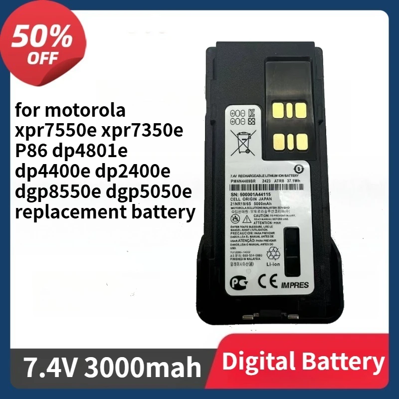 

PMNN4493 battery for motorola xpr7550e xpr7350e P86 dp4801e dp4400e dp2400e dgp8550e dgp5050e 3000mAh replacement battery