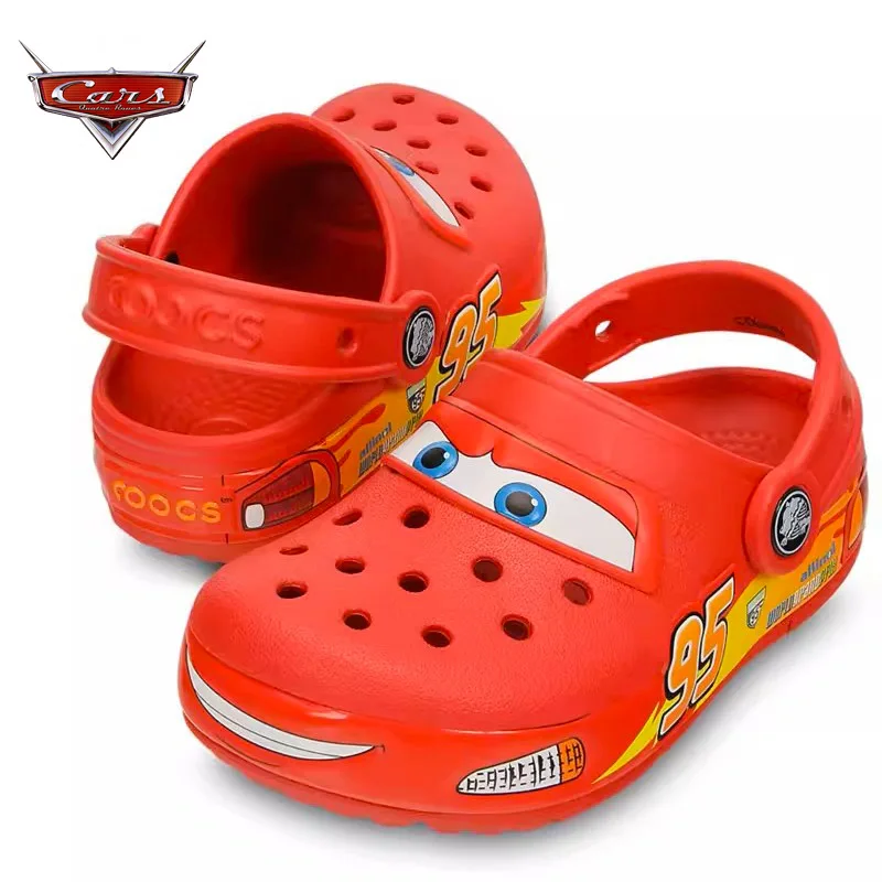 Disney Lightninged Mcqueen Pixar Waterproof Summer Slippers Outdoor Beach Holey Shoes Sandals EVA Flip Flops Gifts