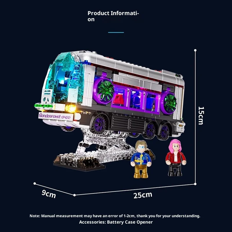 Funwhole Cyberpunk-Serie, zukünftige Bus-Bausteine, pädagogisches Bauspielzeug, geeignetes dekoratives Figuren-Geschenk, ideal für Jungen