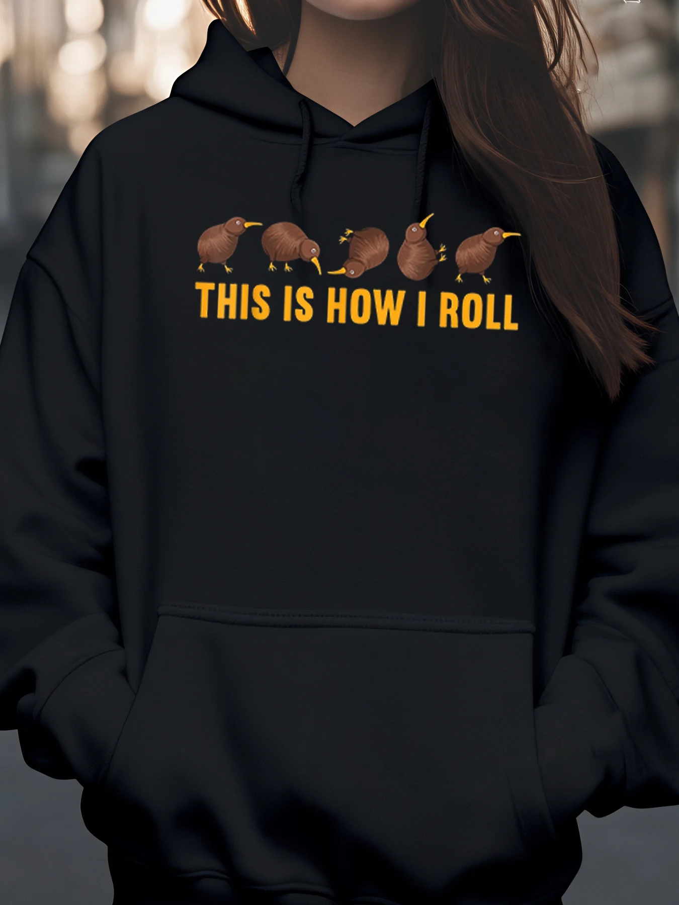 

Kiwi Bird This Is How I Roll Толстовка с капюшоном с принтом Повседневная одежда Унисекс Уличная одежда