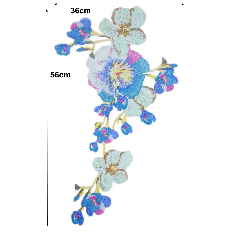 1Pc Flower Embroidery Applique For DIY Clothing Dress Sewing On Accessories Patches Wedding Dress Appliques 56*36cm