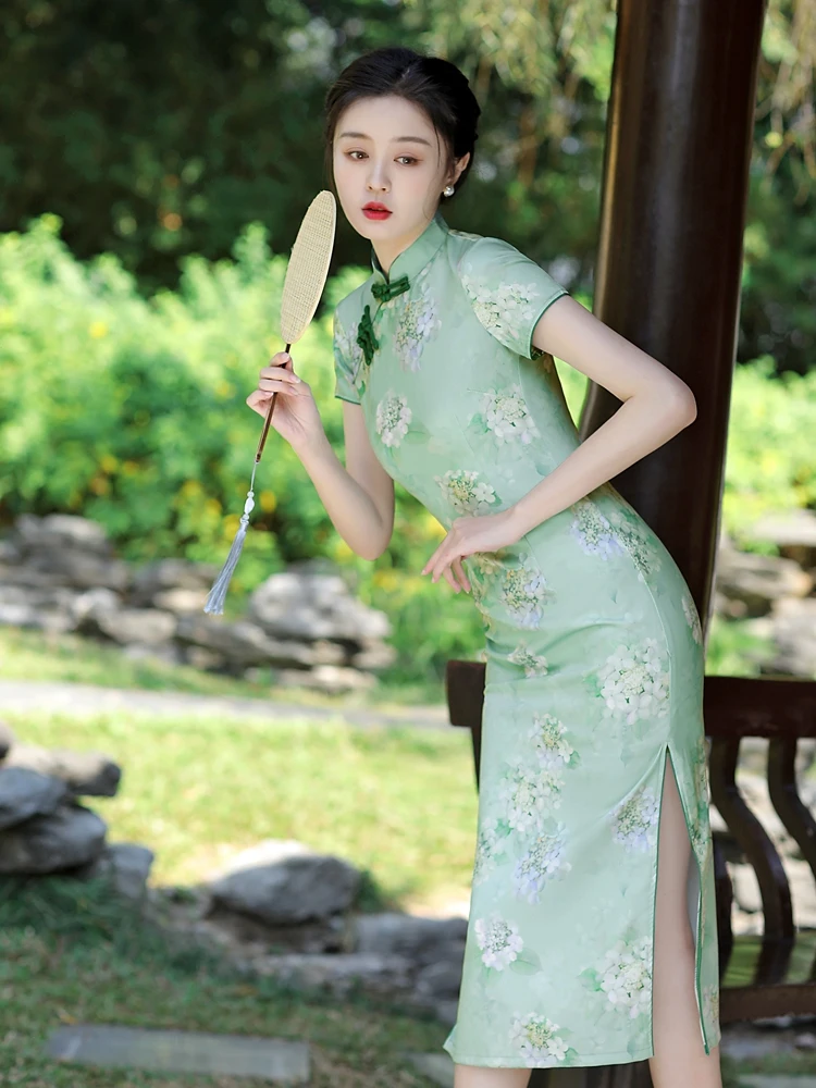 Young Spring and Summer New Healing Fairy Dress Cheongsam Women's Short Sleeve Daily Wearable Slimming