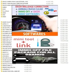 2023 Hot! Package of Car Software DASH MILLEAGE CORRECTION + AIRBAG CRASH CLEAR + IMMO OFF + DASH + IMMO SOFTWARES / TOTAL 32 GB