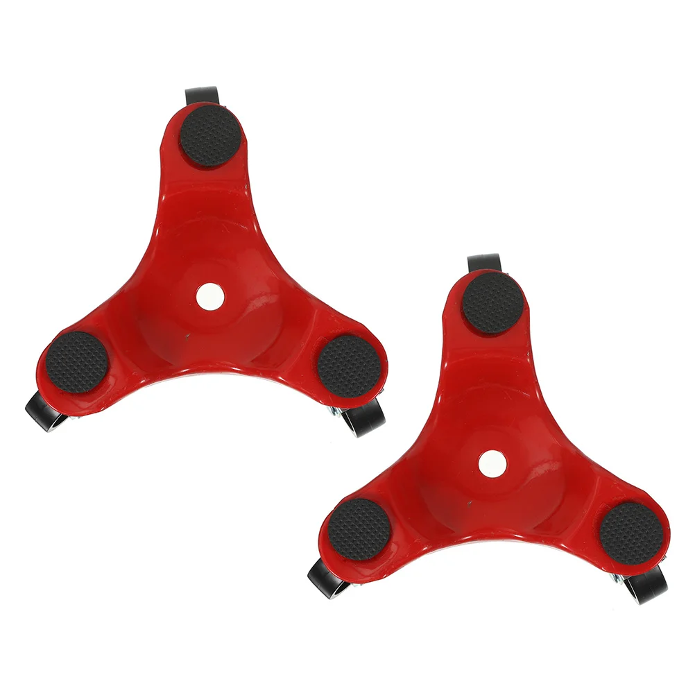 2 Pcs Cart Moving Artifact Mover Dollies for Furniture Dolly Appliances Tool Triangle 3 Wheel Red