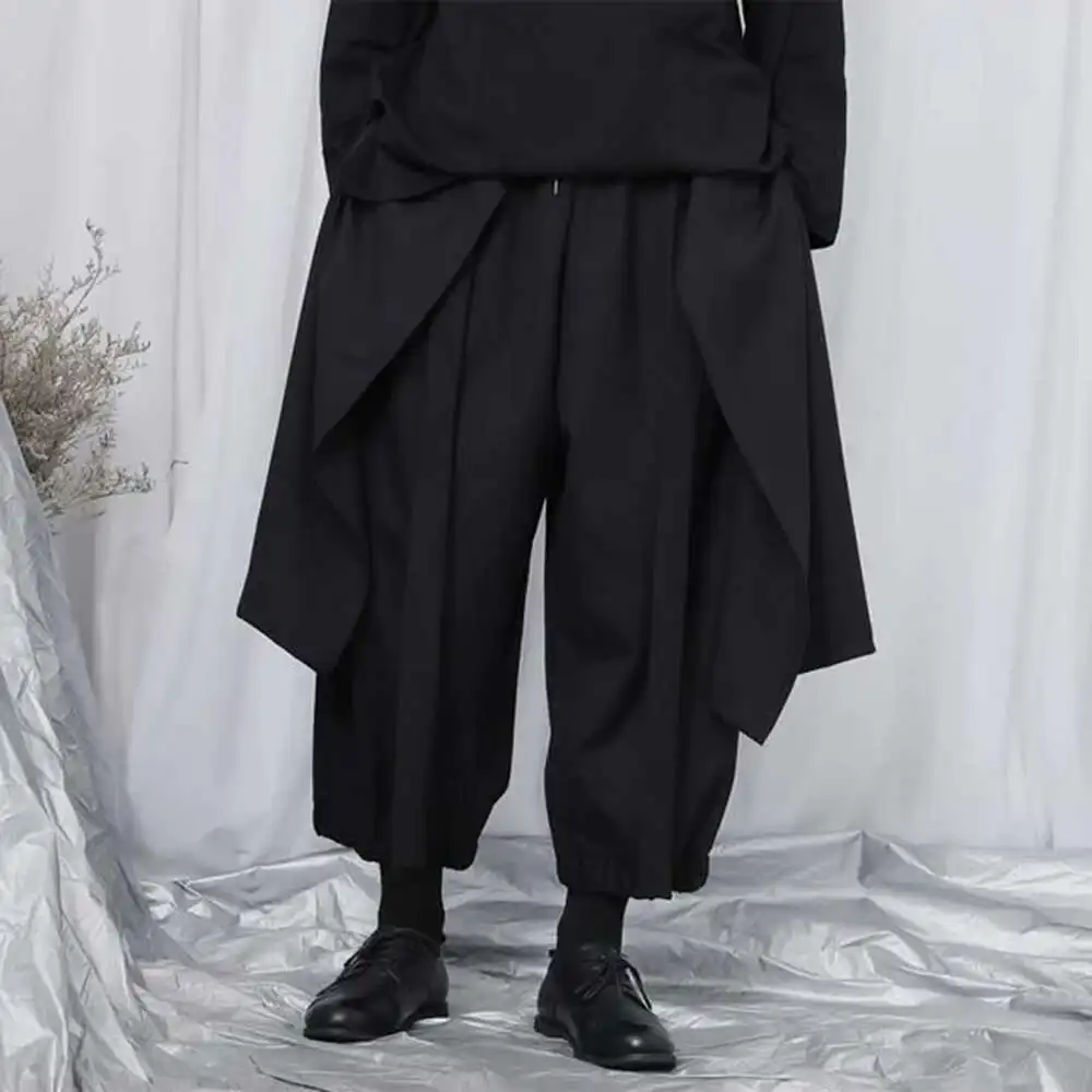 Men's New Pants Ess Double Layer Retro Sports Solid Irregular Mens Color Streetwear Loose Wide Leg Cargo Pants Unisex