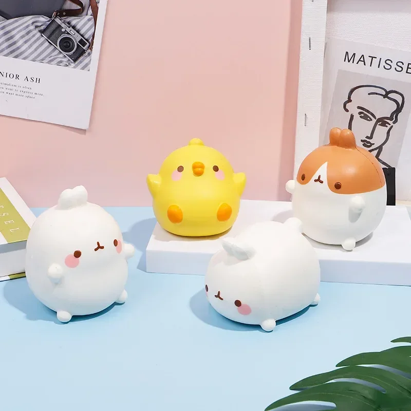 Juguetes antiestrés de elevación lenta para adultos y niños, polluelo, conejo, fresa, Jumbo, Squishy, Animal Kawaii, juguetes para apretar la