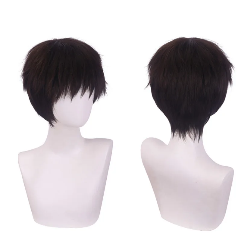 Peluca Neon Genesis Evangelion EVA Shinji Ikari Peluca de cosplay Peluca corta negra y marrón para niños