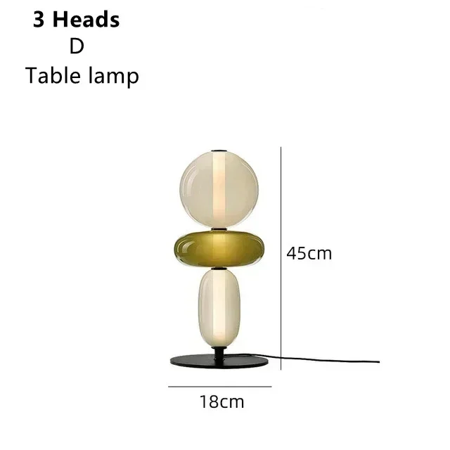 HomeLover Italienische kreative LED-Stehlampe aus farbigem Glas für Wohnzimmer, Schlafzimmer, Arbeitszimmer, Tisch, Bonbonlichter, Innenbeleuchtung und Heimdekoration 5