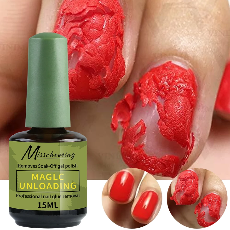 Misscheering 15ml Removedor Mágico Rápido de Gel, Remoja y Limpia Esmaltes Semi Permanentes UV, Herramienta de Manicura