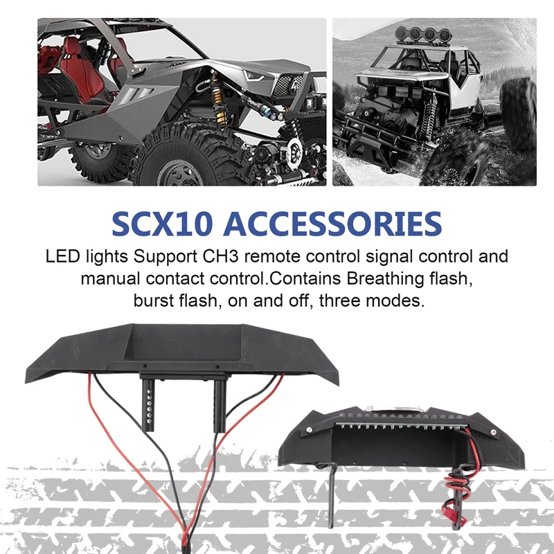 

Metal Front & Rear Bumper With LED Light For 1/10 RC Crawler Axial SCX10 II 90046 SCX10 III AXI03007 Upgrade Parts