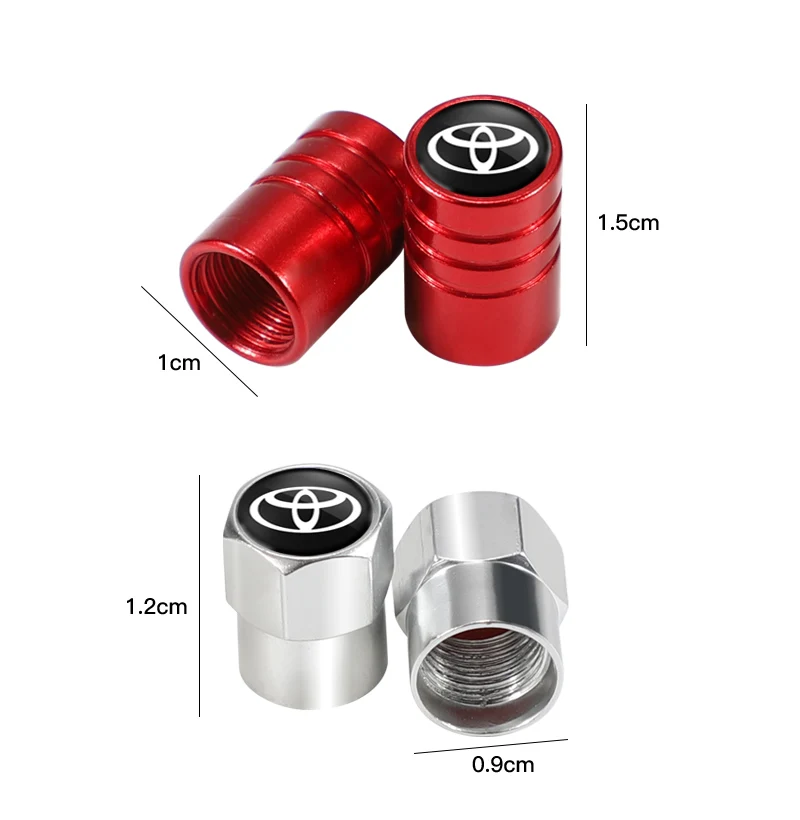 4 قطعة شعار السيارة المعدنية عجلة الاطارات صمام قبعات اكسسوارات السيارات لتويوتا 86 ميراي سوبرا برادو ألارد كراون Vellfire سيكويا #6