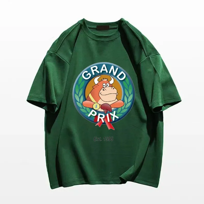 Grand Prix Logo Vaquilla Margarita T-Shirt estiva T-Shirt divertente in cotone oversize pesante per uomo manica corta moda