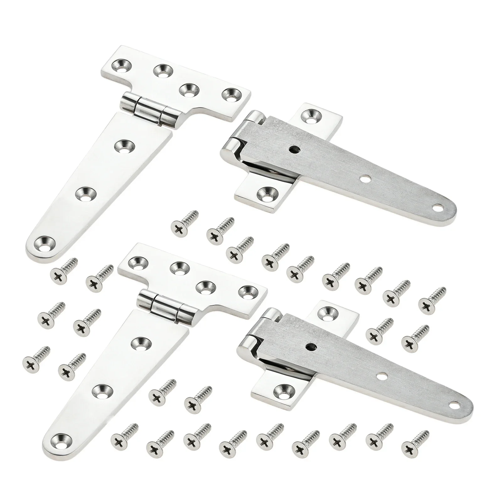 4pcs Marine 316 Stainless Steel 316 Door Hatch T Hinges with Screws 8"x4" 4''x2" 6"x3" Heavy Duty Yacht Boat Hatch Hinge image 2