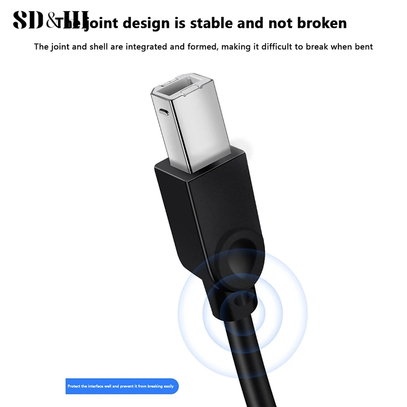 1.5m/3m USB 2.0 High Speed Cable Printer Lead A To B Long Black Shielded Tool Data Line