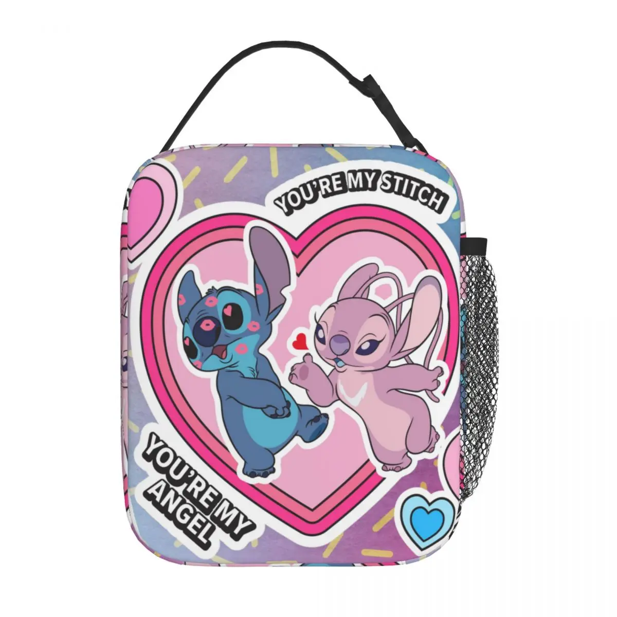 Anime Lilo & Stitch Insulated Lunch Bags Thermal Meal Container Large Tote Lunch Box Food Handbags College Travel