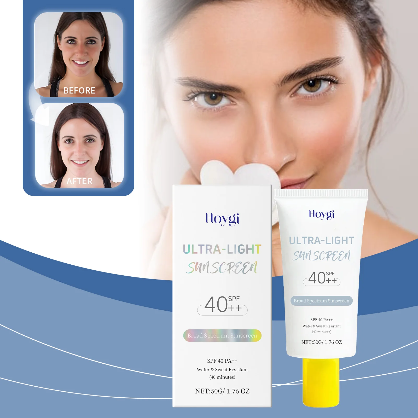 

Увлажняющий защитный крем для лица, солнцезащитный лосьон, защита от ультрафиолета, увлажняющий крем-барьер для кожи лица и тела, солнцезащитный крем SPF 40