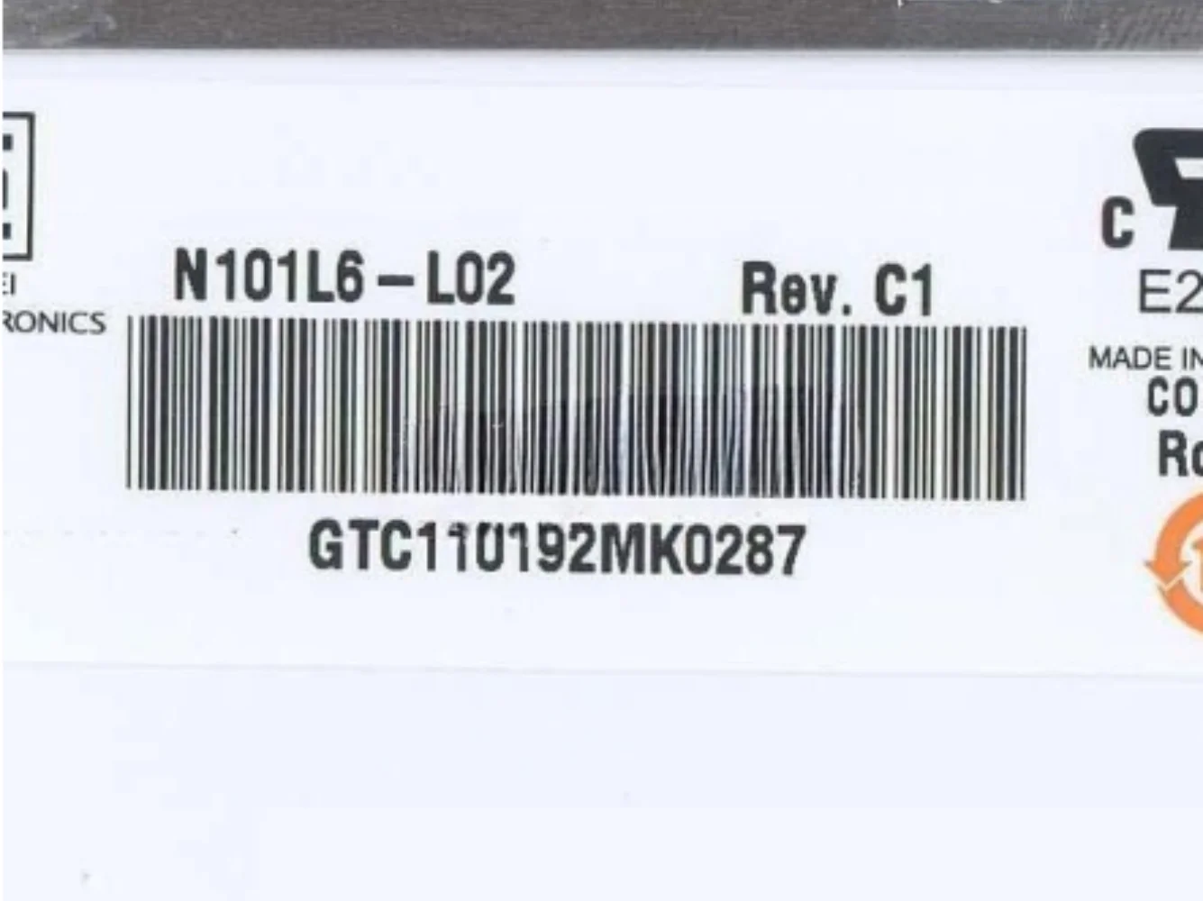 N101L6-L02 LCD-scherm