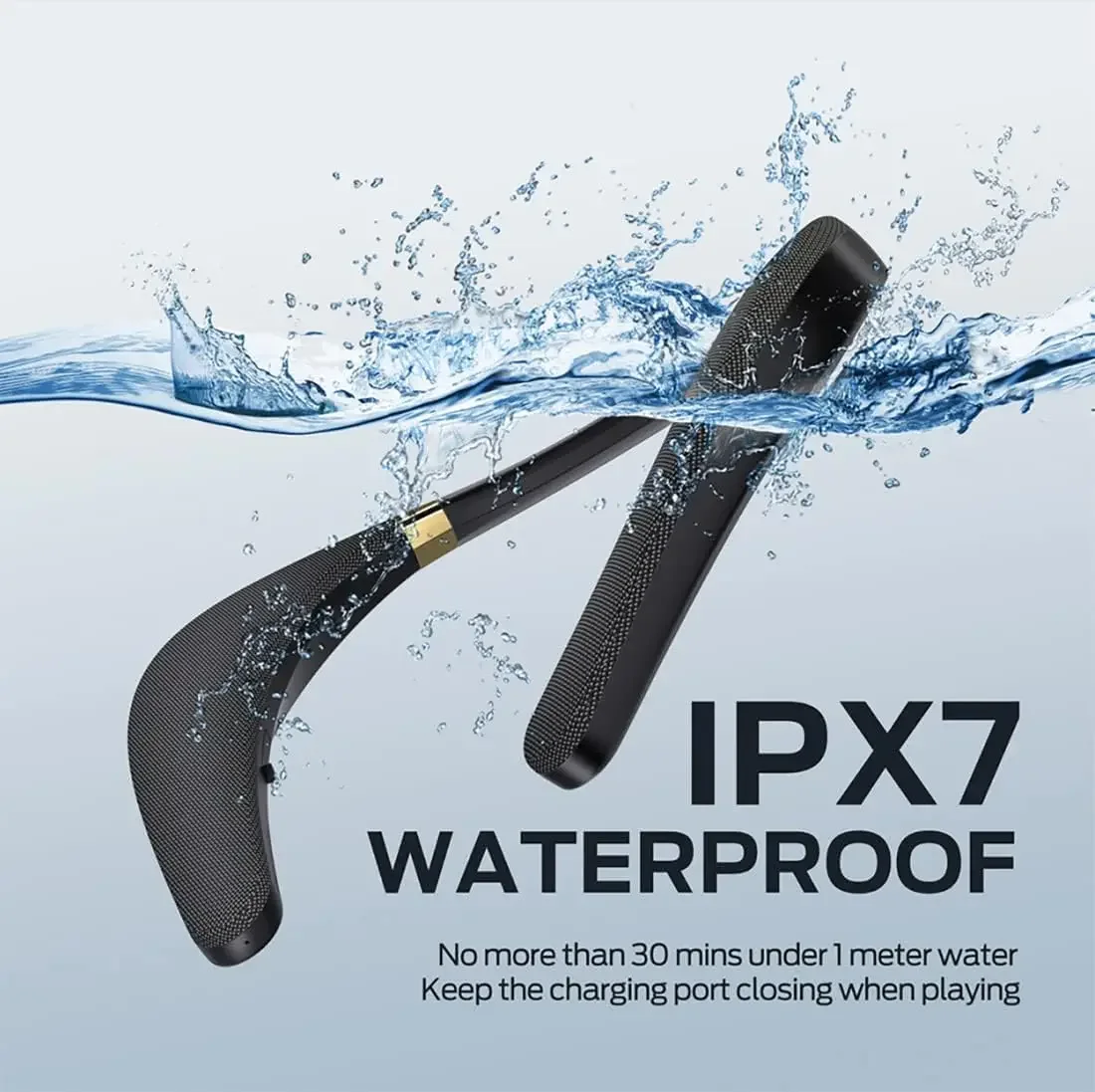 New Monster Boomerang Neck Band Bluetooth Speaker 3D Stereo Sound Neckband Speaker IPX7 Waterproof Wireless Wearable Speaker - view 4