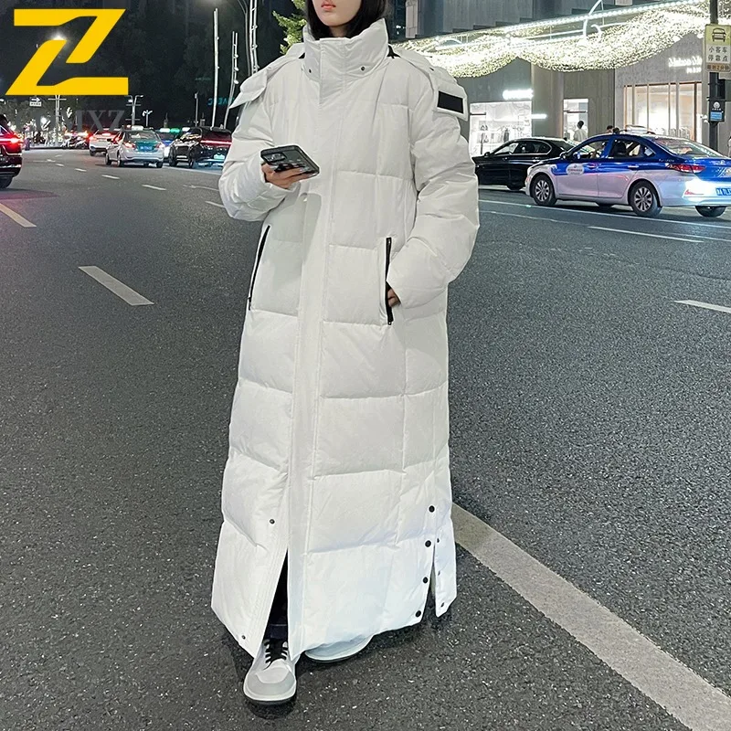 

Luxury Long Winter Down Jacket 90% Premium Goose Down Warmth Knee-Length Lightweight Insulation Daily Wear Elegant Parka Coat