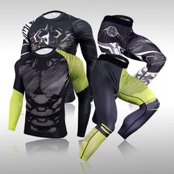 Men's Compression Sportswear Suits Gym Tights Training Clothes Workout Jogging Sports Set Running Rashguard Tracksuit For Men