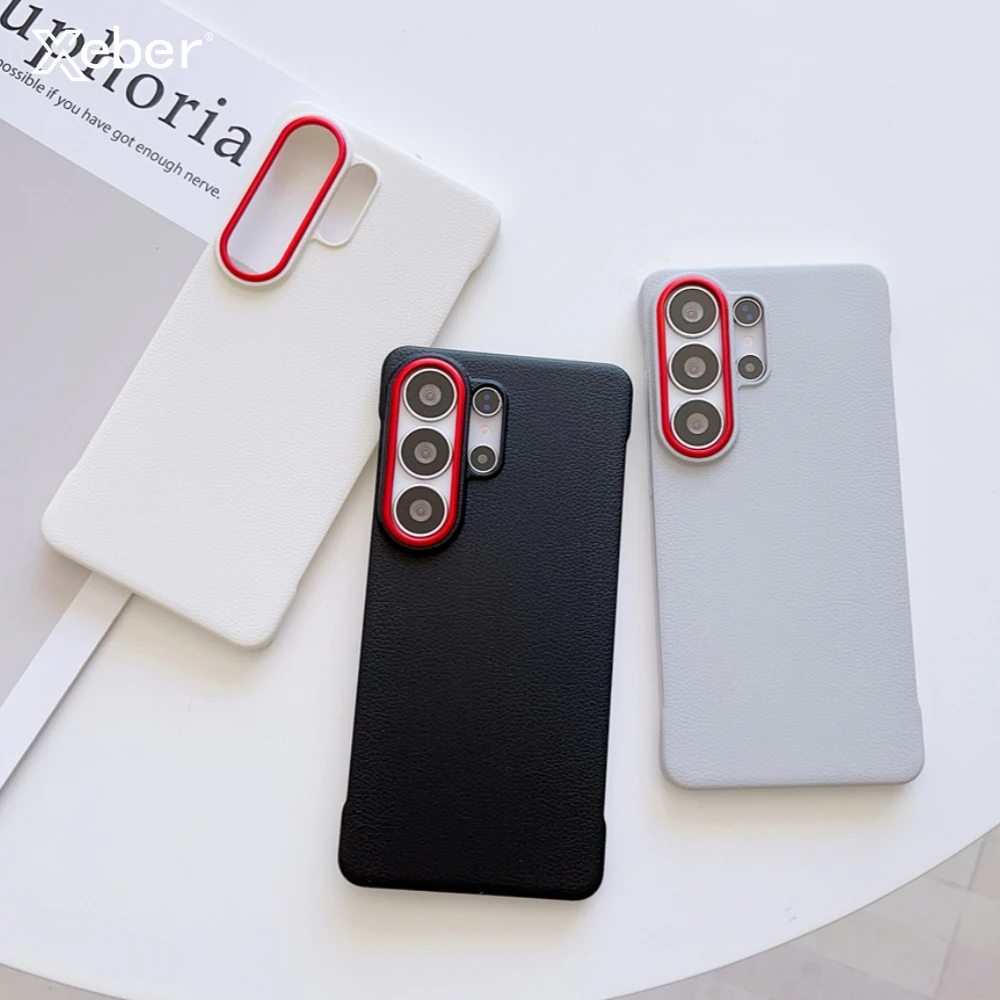 Leder Rahmenlose Ultradünne Magnetische Hülle für Samsung Galaxy S26 Ultra S25 Ultra für Magsafe Kabelloses Laden Stoßfeste Abdeckung